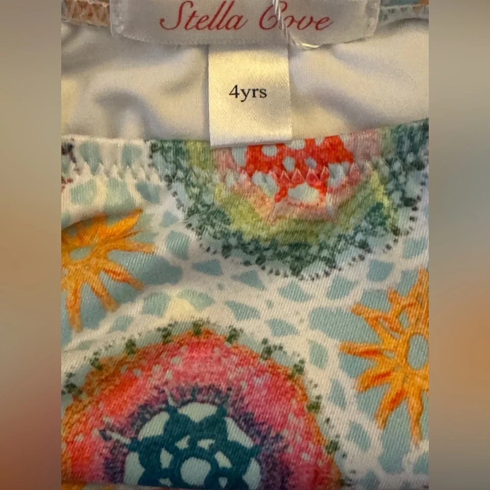 NWT and in Plastic Stella Cove Girls 4 yrs One-Piece Crochet Print Swimsuit